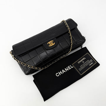 CHANEL Lammleder Schokoladenbarde Schultertasche 159350247 [P]