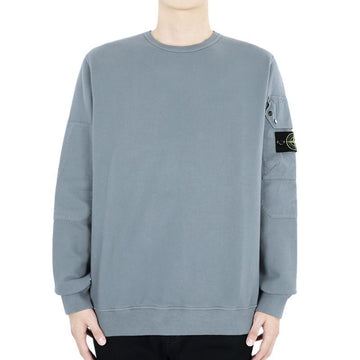STONE ISLAND Stone Herren Wappen Patch Tasche Rundhals Sweatshirt (Blaugrau) 811563920 V0066 105402015 [P]