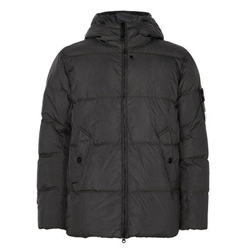 Stone Island 26FW Lead Gray Crinkle Reps Hooded Duck Down Jacket 159351304 [P]
