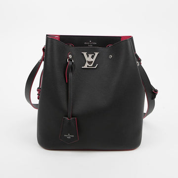LOUIS VUITTON バケットレザーショルダーバッグ ブラック 159018809 [P]