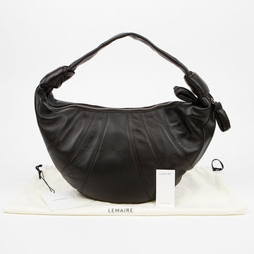 LEMAIRE Large Croissant Bag Soft Napa Leather Dark Chocolate 159021829 [P]