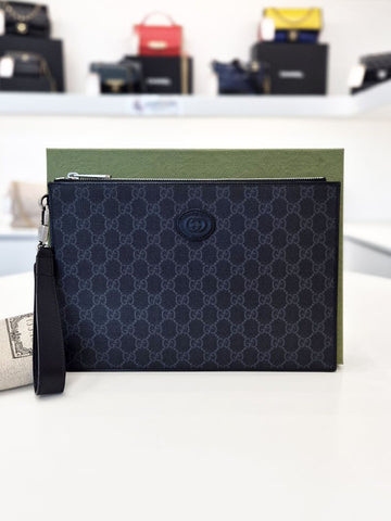 GUCCI インターロッキング クラッチ ブラック 672953 159356575 [P]