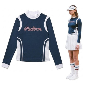 MALBON GOLF ロゴモックネックロングスリーブTシャツ 159356807 [P]