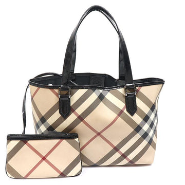 BURBERRY PVCキャンバススーパーノバチェックニキショッパーショルダーバッグ 3489044 159356828 [P]