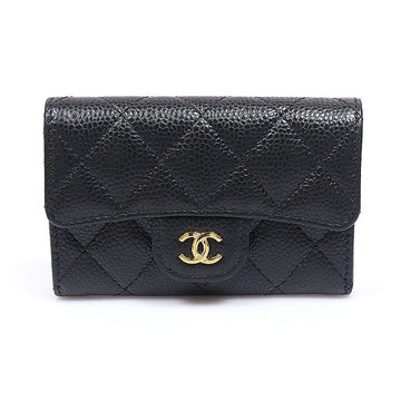 CHANEL クラシックカードホルダー AP0214 ブラック キャビア ゴールドトーン CCロゴ (内蔵チップ) 159356866 [P]