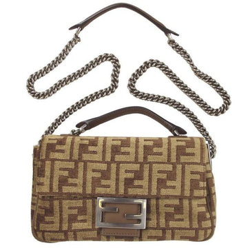 Fendi Baguette Chain Midi Fabric Bag (8BR793 ALG7 F1HZS) 149146492 [P]