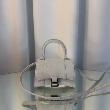 BALENCIAGA アワーグラス クロコ トップハンドル ミニバッグ 159399448 [P]