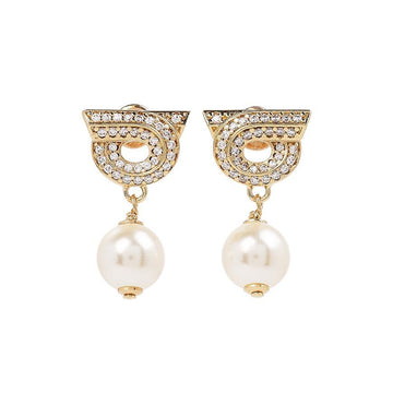 SALVATORE FERRAGAMO 76 0781 ORO PERLA 0776604 SS26 女性クリスタルガンチーニイヤリング 159404699 [P]
