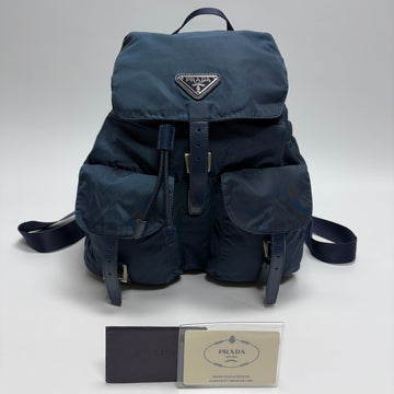 PRADA Nylon Rucksack Medium Navy Unisex 159404793 [P]