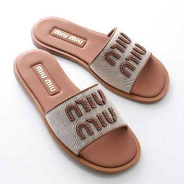 MIU MIU キャンバスとレザーのスライド 156137529 [P]