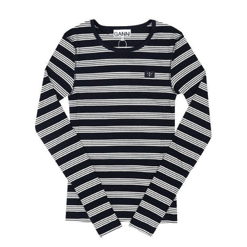 Ganni Long Sleeve Stripe Ribbed Women's Top 151463818 [P]