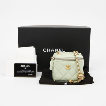 CHANEL Golden Ball Vanity Lambskin Mint Mini Shoulder Bag 158777814 [P]