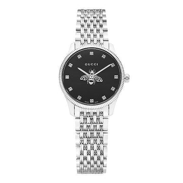 GUCCI Uhr YA1265020 G Timeless Biene schwarze Ziffernblatt Damen Metall Uhr 157600248 [P]