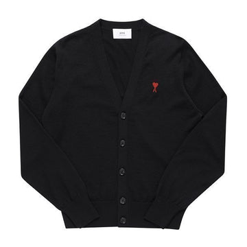 AMI Herzlogo Merinowolle Herren Cardigan BFHKC111 KN0025 001 60431376 [P]