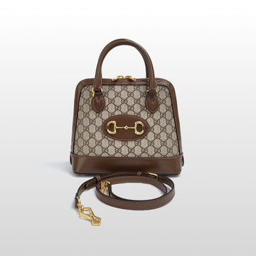 Gucci Brown 621220 Horsebit 1955 Mini Top Handle Crossbody Bag 159413661 [P]