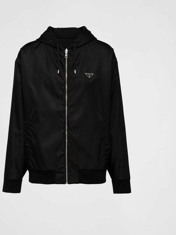 PRADA Umkehrbare Baumwoll-Fleece- und Nylon-Hoodie-Jacke 11JE F0806 133039093 [P]