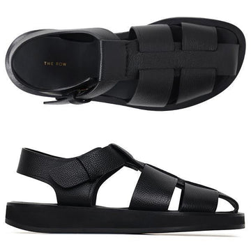 THE ROW Fischer-Flachsandalen in Schwarz ACT4701 157867875 [P]