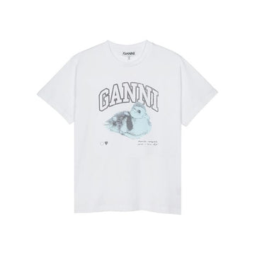 Ganni Women Basic Jersey Duck Relaxed T-Shirt Bright White T4290-151 130327119 [P]