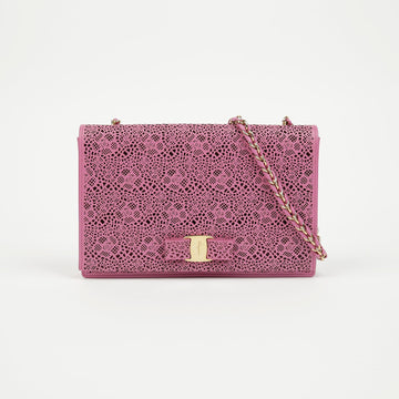 Salvatore Ferragamo Punching Genie Shoulder Crossbody Bag Pink Gold Hardware 158876591 [P]
