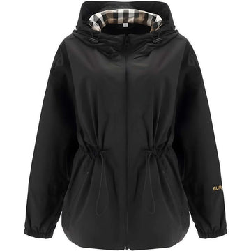 BURBERRY Kurzarm-Nylon-Hoodie Schwarz 158345030 [P]