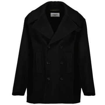 Saint Laurent Double Breasted Wool Peacoat 159426744 [P]