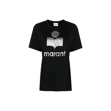 Isabel Marant Linen Logo T-shirt Black 159427982 [P]