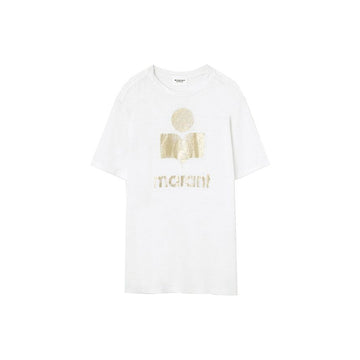 ISABEL MARANT Linen T-Shirt in Weiß/Lichtgold 159427987 [P]