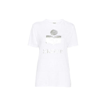 Isabel Marant Logo Linen T-Shirt White 26FW 159427985 [P]