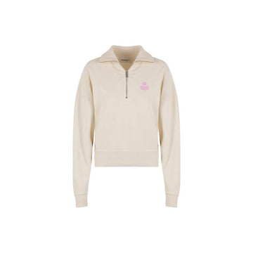 Isabel Marant 26FW ROSS Half Zip Sweatshirt Ecru Pink SW0093FA D1M04E ECPK 159427995 [P]