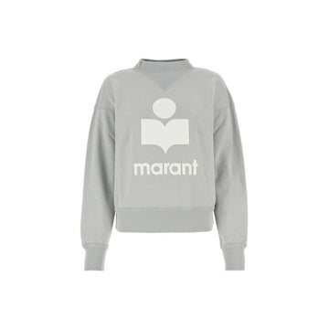 Isabel Marant Velvet Logo Sweatshirt Light Blue Ecru 26FW 159428003 [P]
