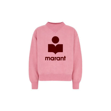 ISABEL MARANT 26FW MOBY Samt-Logo Sweatshirt Bubblegum Burgundy SW0003FA D1M04E BGBY 159428007 [P]