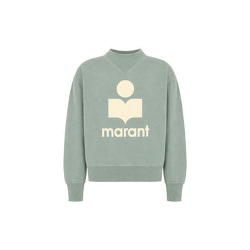 Isabel Marant Velvet Logo Sweatshirt Sage Crew SW0003FA D1M04E 159428008 [P]