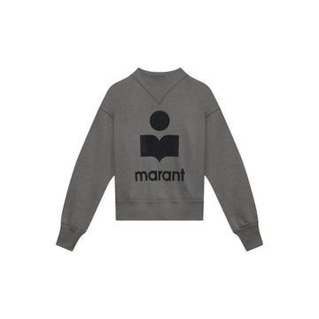 ISABEL MARANT MOBY Velours Logo Sweatshirt Slate 26FW A1M07E 02SE 159428009 [P]