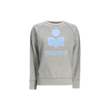 Isabel Marant Velvet Logo Sweatshirt Gray Ice Blue 159428022 [P]