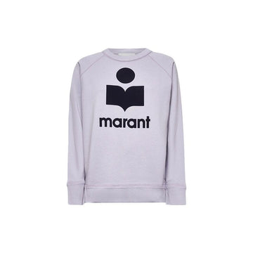 ISABEL MARANT Velours-Logo Sweatshirt in Dunkellila und Marineblau 26FW 159428026 [P]