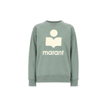 ISABEL MARANT Velours Logo Sweatshirt in Sage 159428031 [P]