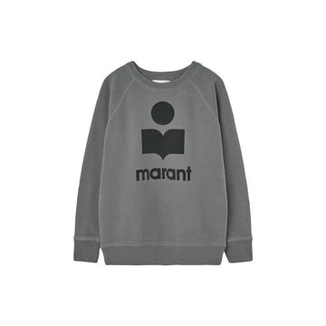ISABEL MARANT Velours-Logo Sweatshirt Slate 26FW SW0160FA A1M07E 02SE 159428033 [P]