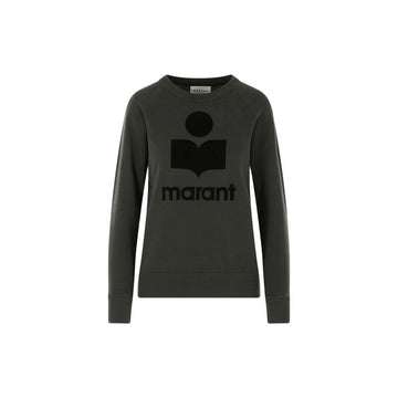 Isabel Marant Velvet Logo Sweatshirt Faded Black 26FW SW0160FA A1M07E 02FK 159428039 [P]