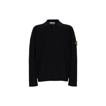 STONE ISLAND Polo-Knit aus Wollmix mit Badge in Schwarz L2S15 5100018 S00B4 V0029 159428078 [P]