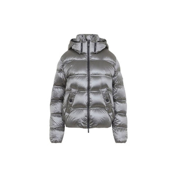 MONCLER SENSATION Kapuzenpadded-Jacke in Schwarz mit Logo-Patch, Silber 1A000 43 5993C 919 159428111 [P]