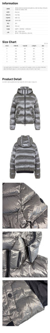 MONCLER センスエーション ブラック ロゴ パッチ フード ダウン ジャケット シルバー 1A000 43 5993C 919 159428111 [P]