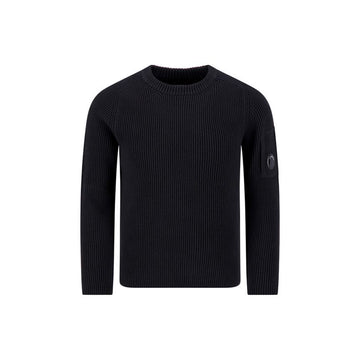 CP Company Crew Neck Knit with Lens Patch Black 21CMKN101A 006608A 999 159428136 [P]