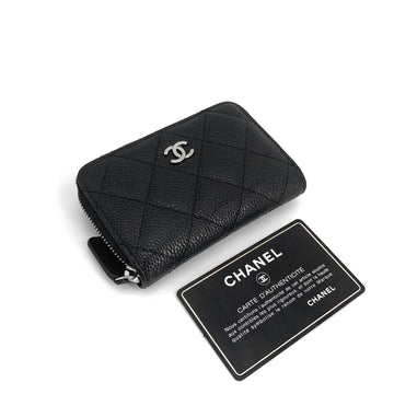 CHANEL Kaviar Gold Reißverschluss Kartenetui 159435209 [P]