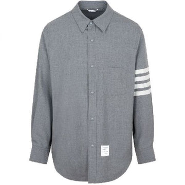 Thom Browne Four-Bar Stripe Plain Weaving Wool Snap-Button Shirt Jacket 149428790 [P]