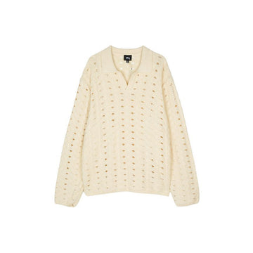 STUSSY オープンニットカラーセーターアイボリー117235 152739428 [P]