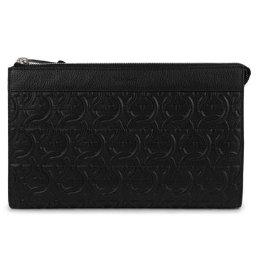 SALVATORE FERRAGAMO Gancini Travel Geprägt Clutch 25cm x 15.5cm x 2cm 24-1483 140490515 [P]