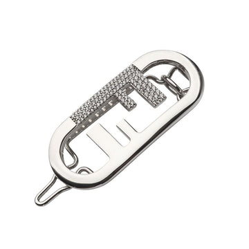 FENDI クリスタル シルバー FF オ ロック ヘアクリップ 37642 159449525 [P]