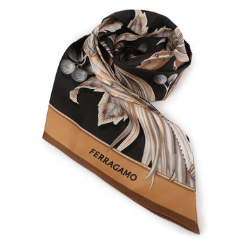 SALVATORE FERRAGAMO Parrots Druck Bande 32-1282-005 BEIGE+SCHWARZ 795129 157855609 [P]