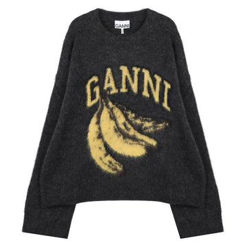 GANNI Schwarzer Bananen-Grafik-Jumper 147623747 [P]