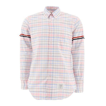THOM BROWNE Kariertes Oxford-Hemd mit Arm-Banding 110716010 [P]